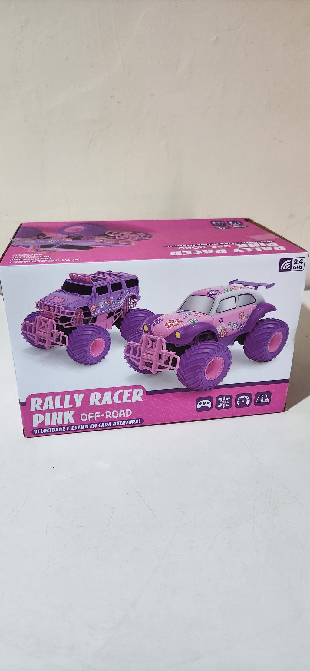 Carrinho De Controle Remoto Recarregável Monster Truck Rosa Cor Jeep