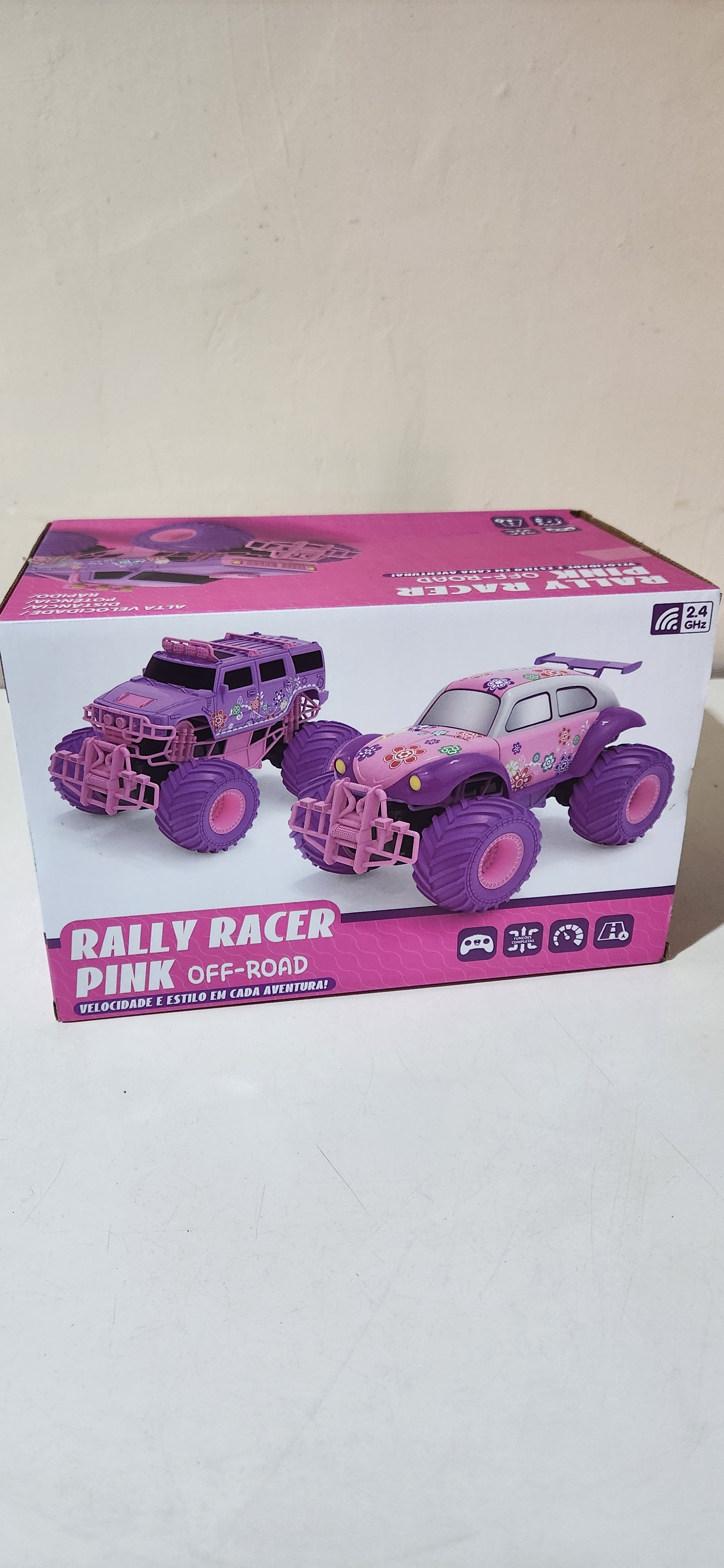 Carrinho De Controle Remoto Recarregável Monster Truck Rosa Cor Jeep