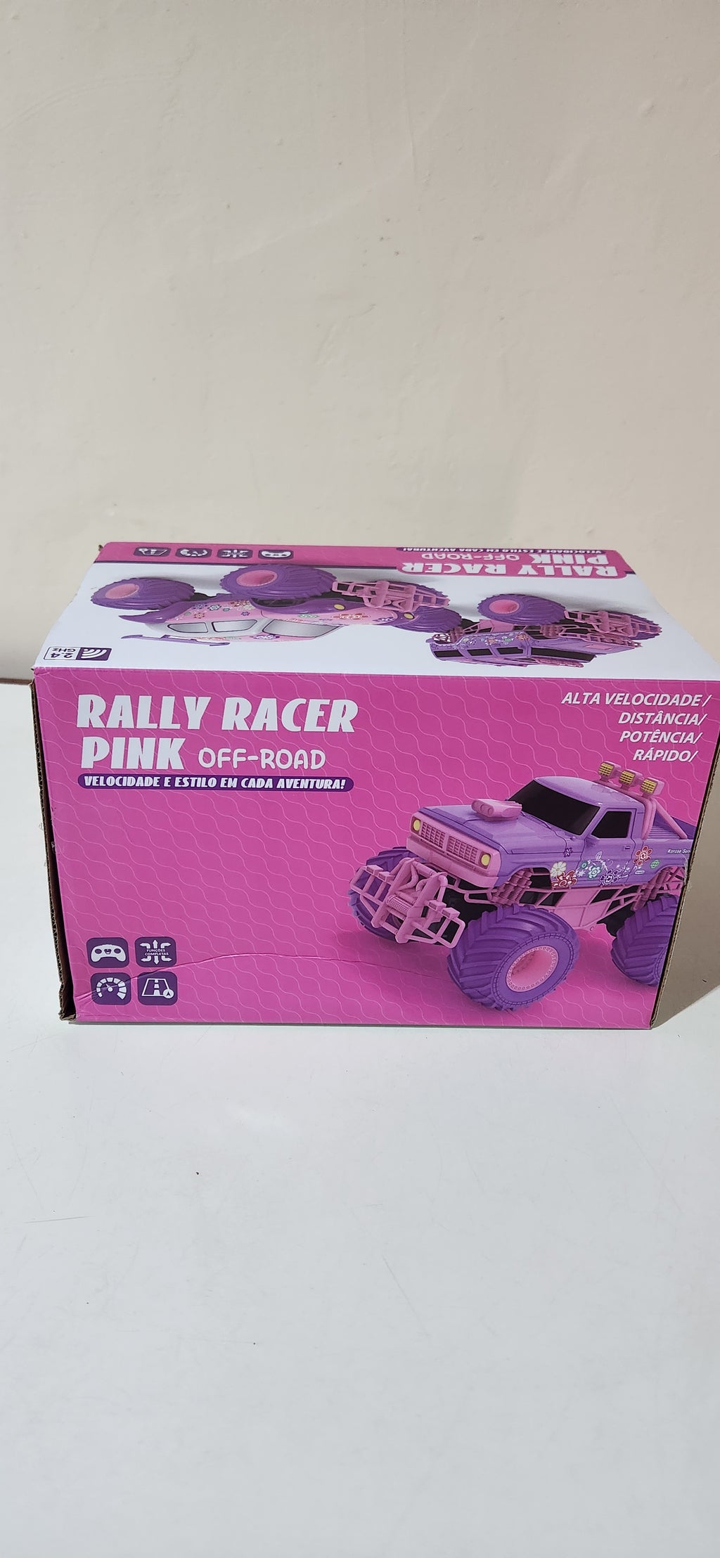 Carrinho De Controle Remoto Recarregável Monster Truck Rosa Cor Jeep