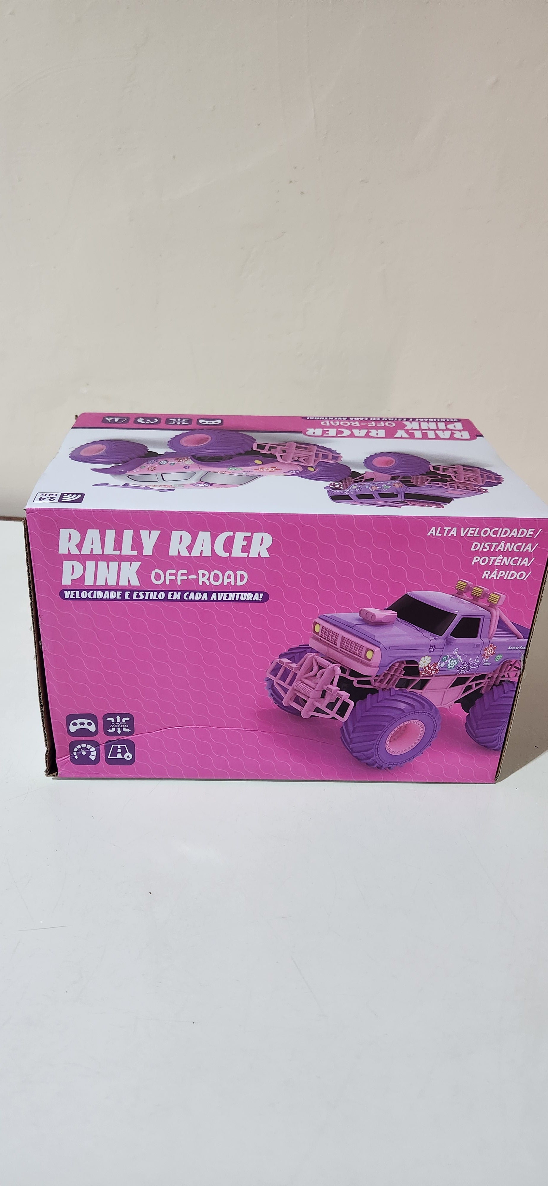 Carrinho De Controle Remoto Recarregável Monster Truck Rosa Cor Jeep